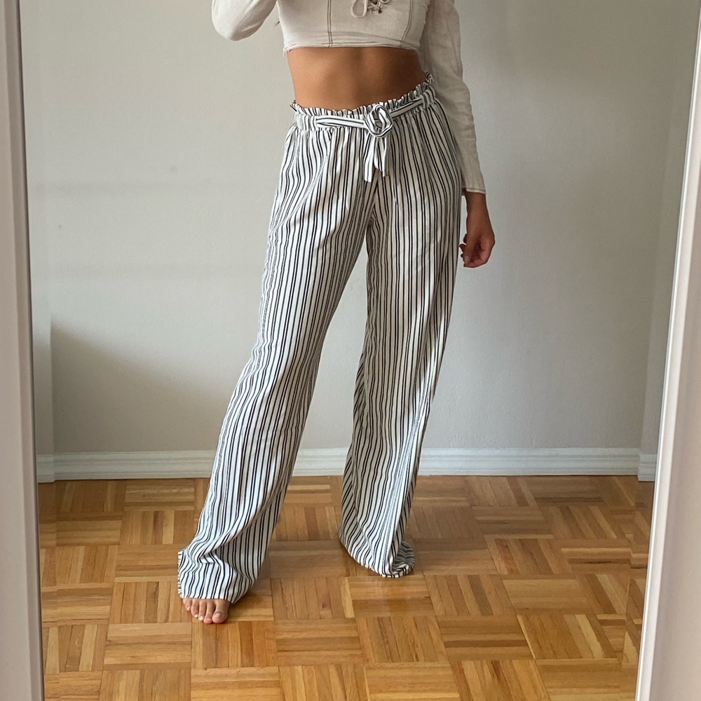SUGARHIGH black and white striped pants, size S
